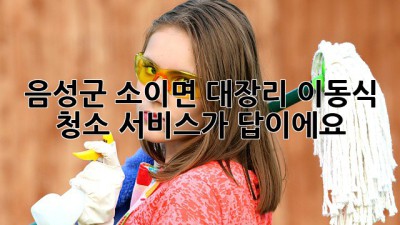음성군 소이면 대장리? 이동식 청소 서비스가 답이에요!