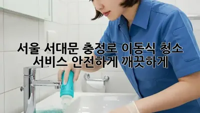서울 서대문 충정로 이동식 청소 서비스: 안전하게, 깨끗하게!